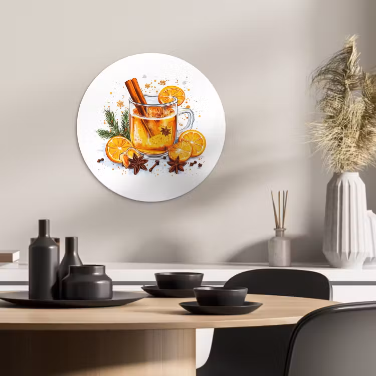 Runde Bilder - Heiß - Tee - Orange - Zimt — 1