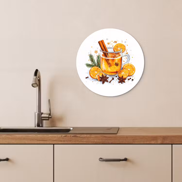 Runde Bilder - Heiß - Tee - Orange - Zimt — 3