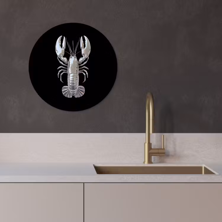 Runde Bilder - Hummer - Silber - Metallisch - Luxus — 1