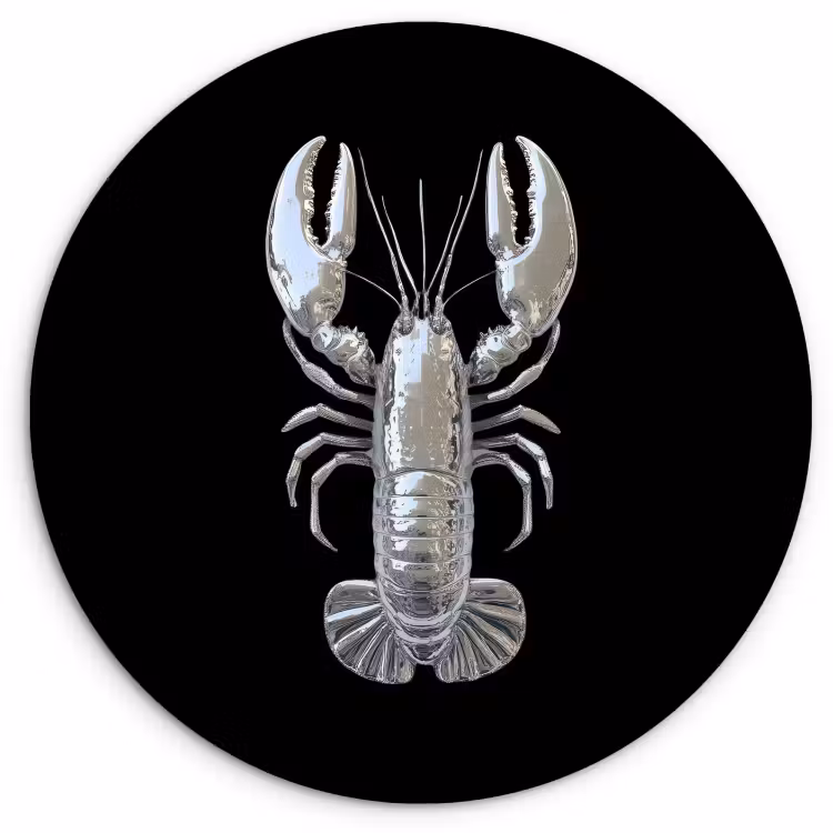 Runde Bilder - Hummer - Silber - Metallisch - Luxus — 3