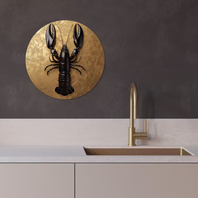 Runde Bilder - Krebs - Schwarz - Gold - Luxus — 3