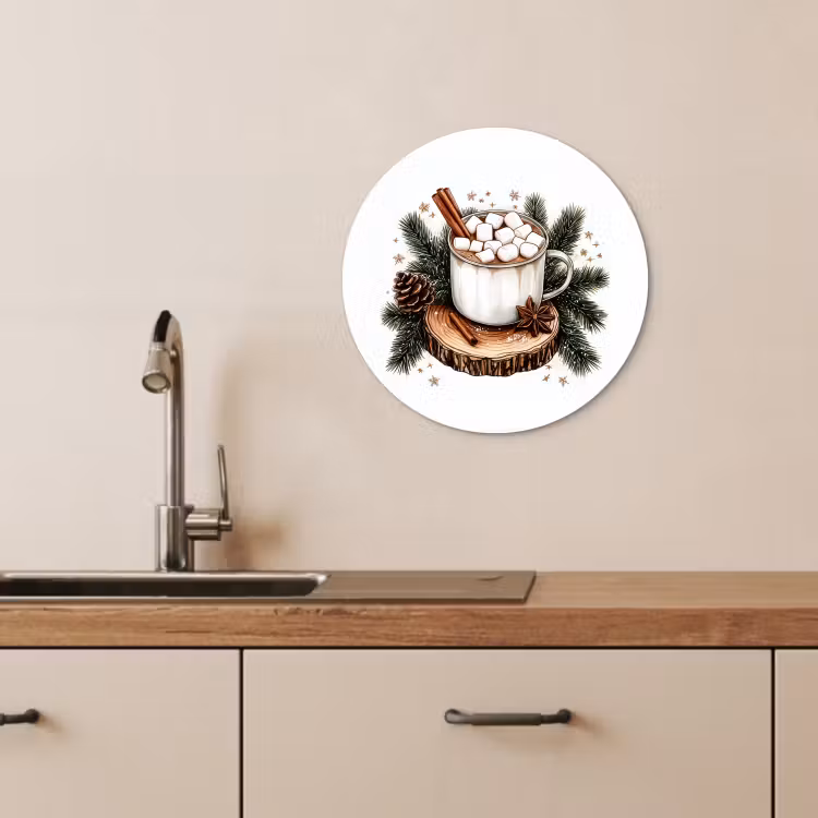 Runde Bilder - Winter - Holz - Schokoladenmilch - Getränk - Weihnachten — 4