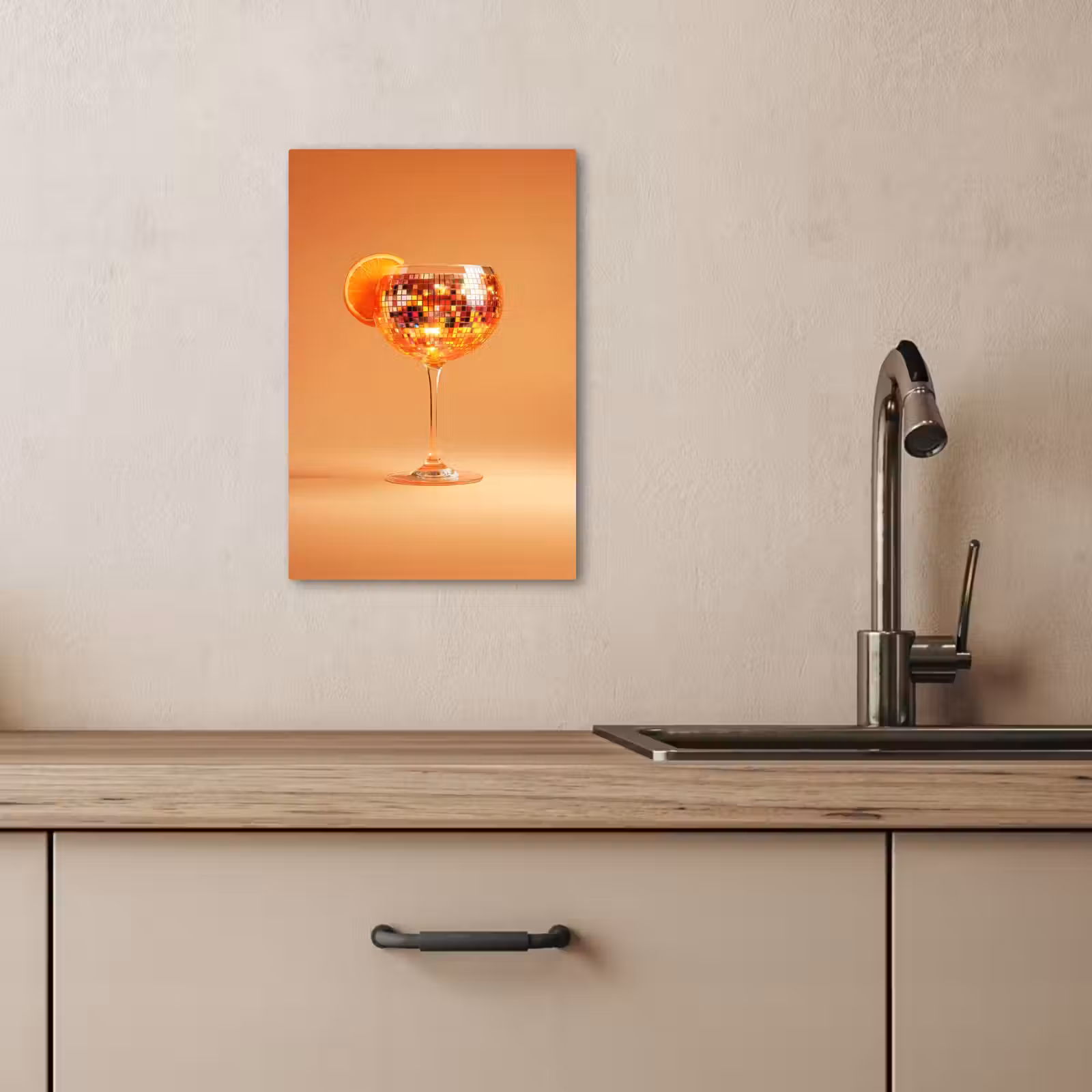 Leinwandbilder - Getränk - Orange - Glitzer - Disco — 1