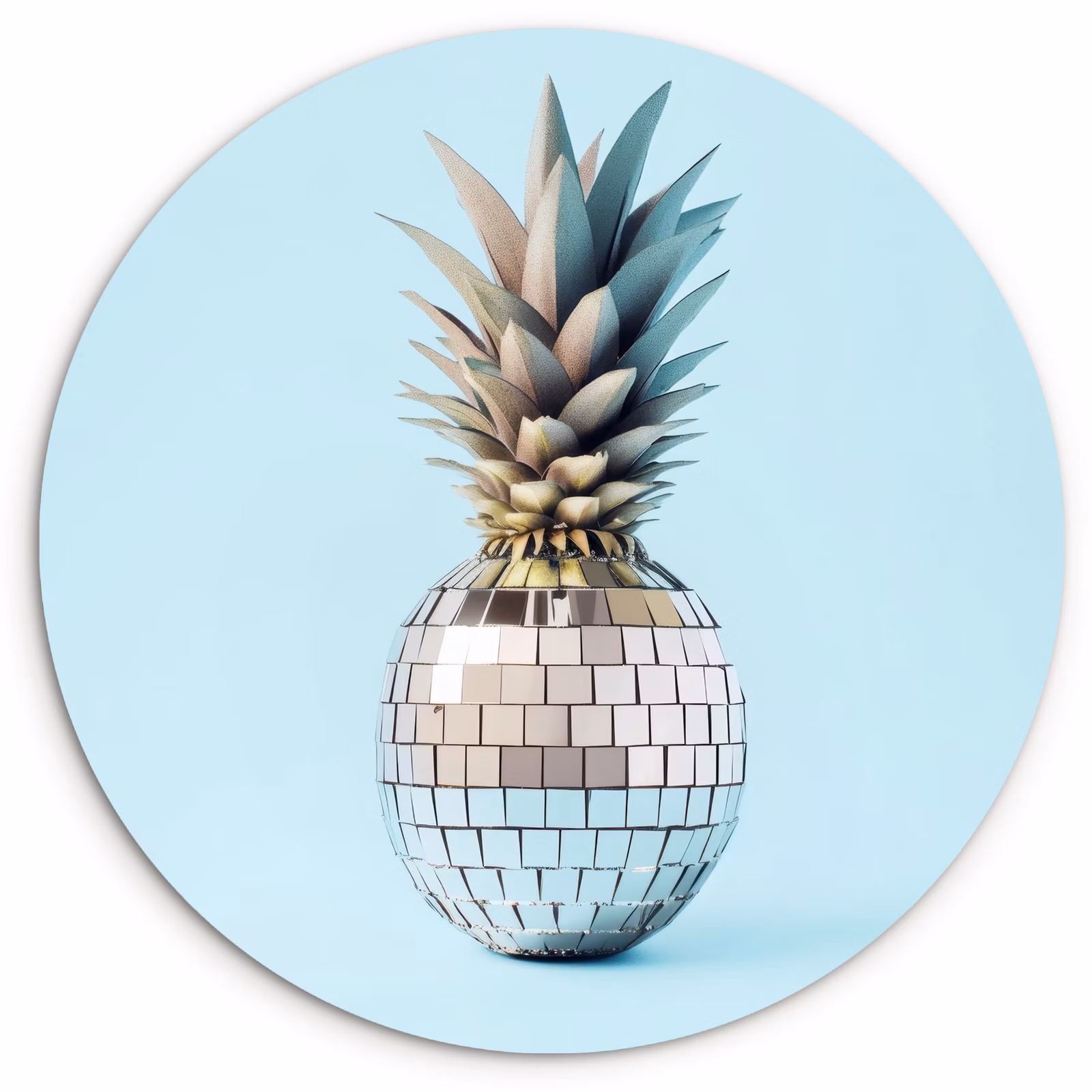 Runde Bilder - Blau - Ananas - Disco - Discoball — 1