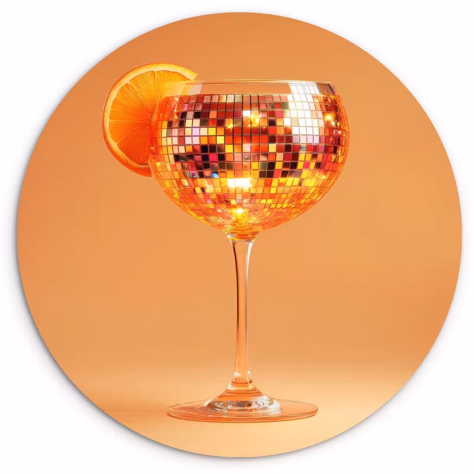 Runde Bilder - Getränk - Orange - Glitzer - Disco — 1