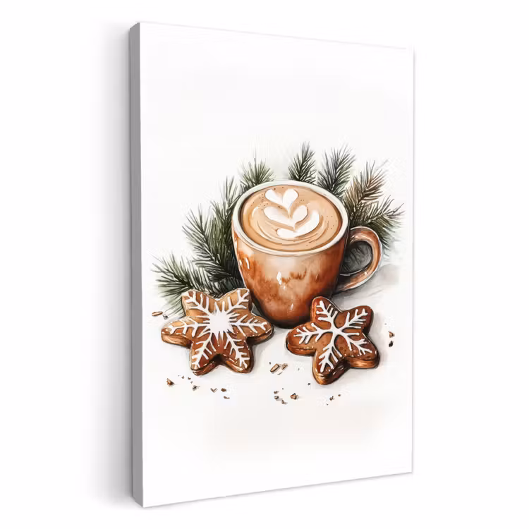 Leinwandbilder - Kaffee - Kuchen - Winter - Kunst - Weihnachten — 1