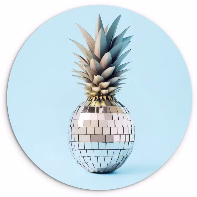 Runde Bilder - Blau - Ananas - Disco - Discoball — 1