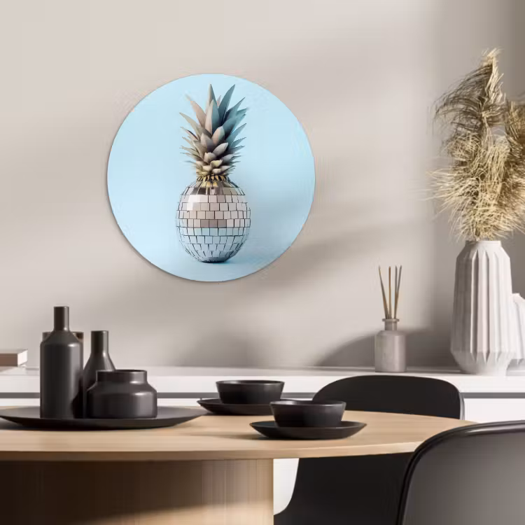 Runde Bilder - Blau - Ananas - Disco - Discoball — 2