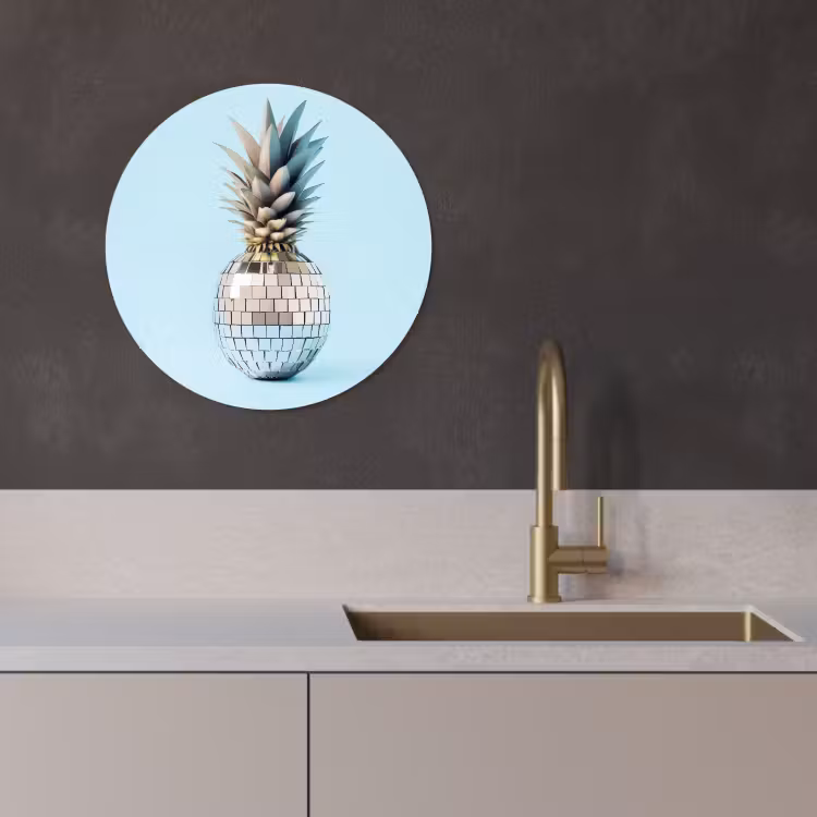 Runde Bilder - Blau - Ananas - Disco - Discoball — 3