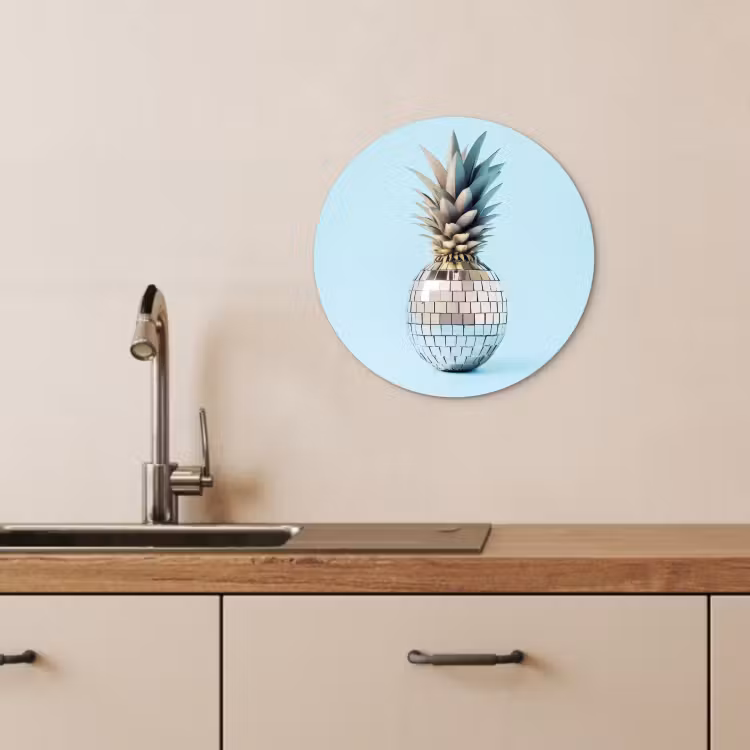 Runde Bilder - Blau - Ananas - Disco - Discoball — 4