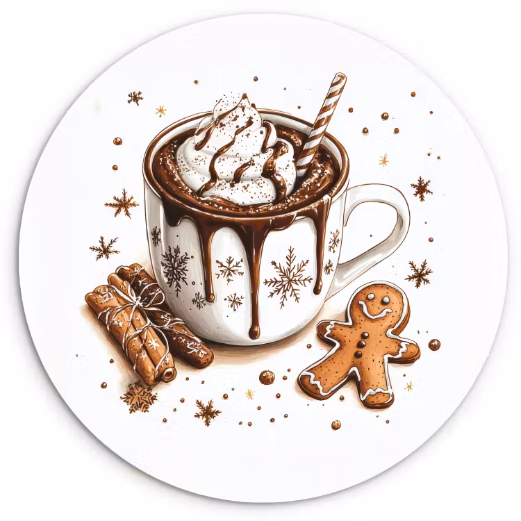 Runde Bilder - Chocomel - Dekoration - Torte - Winter - Weihnachten — 4