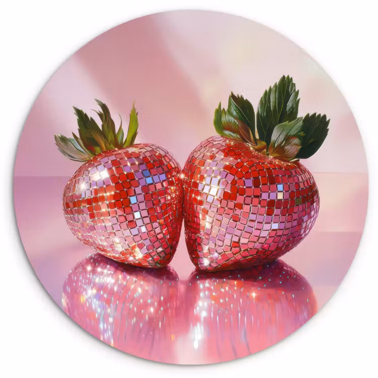 Runde Bilder - Disco - Obst - Glitzer - Erdbeere — 1