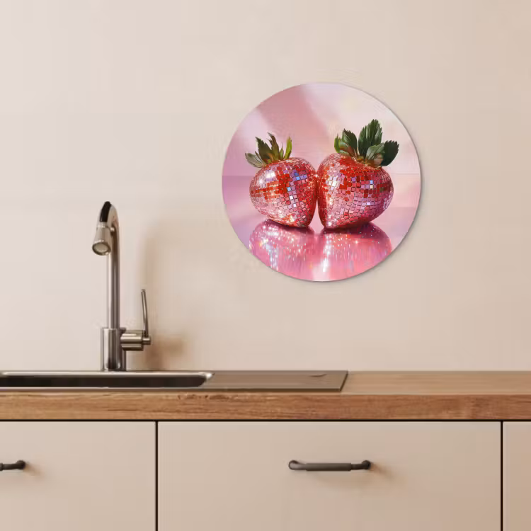 Runde Bilder - Disco - Obst - Glitzer - Erdbeere — 4