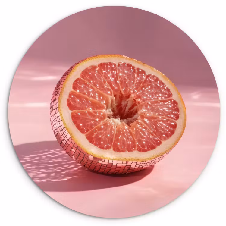 Runde Bilder - Grapefruit - Rosa - Disco - Glänzend — 1
