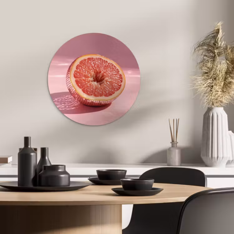Runde Bilder - Grapefruit - Rosa - Disco - Glänzend — 2