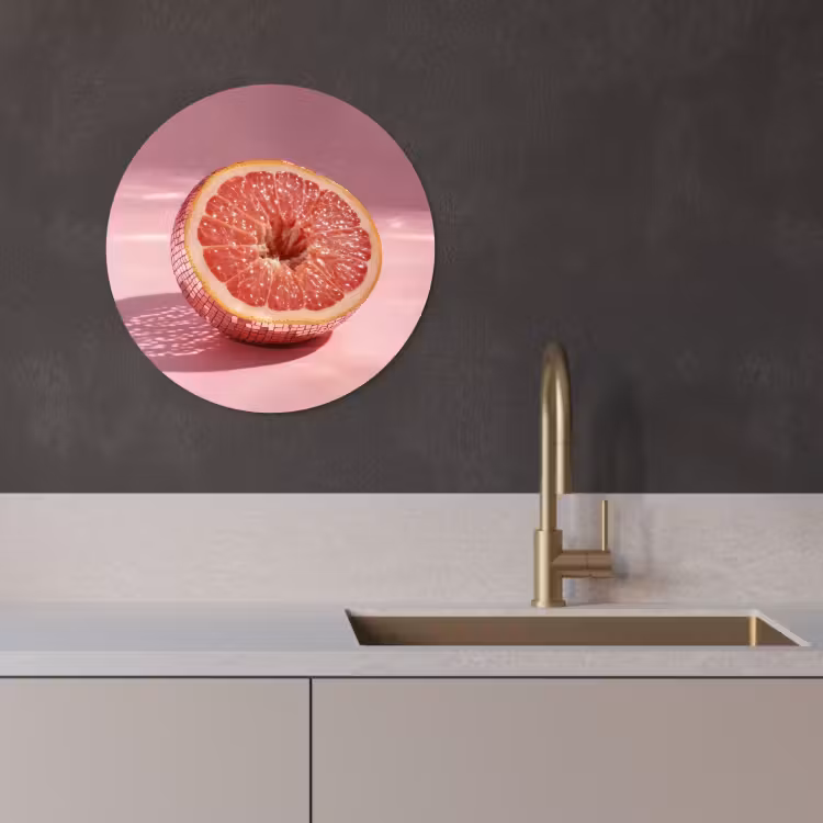 Runde Bilder - Grapefruit - Rosa - Disco - Glänzend — 4