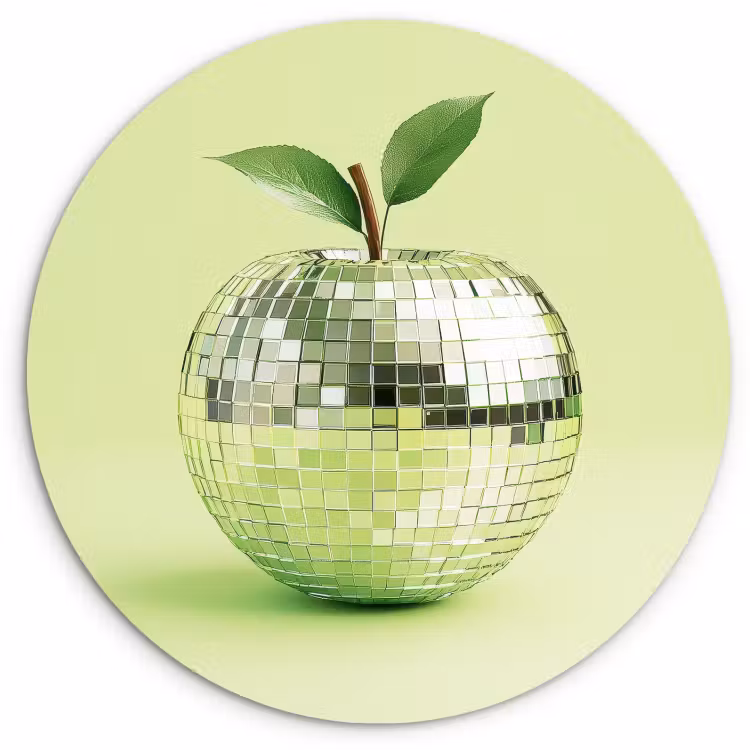 Runde Bilder - Grün - Disco - Dekoration - Apfel — 1