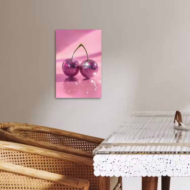 Leinwandbilder - Glitzer - Discokugel - Rosa - Kirsche — 4