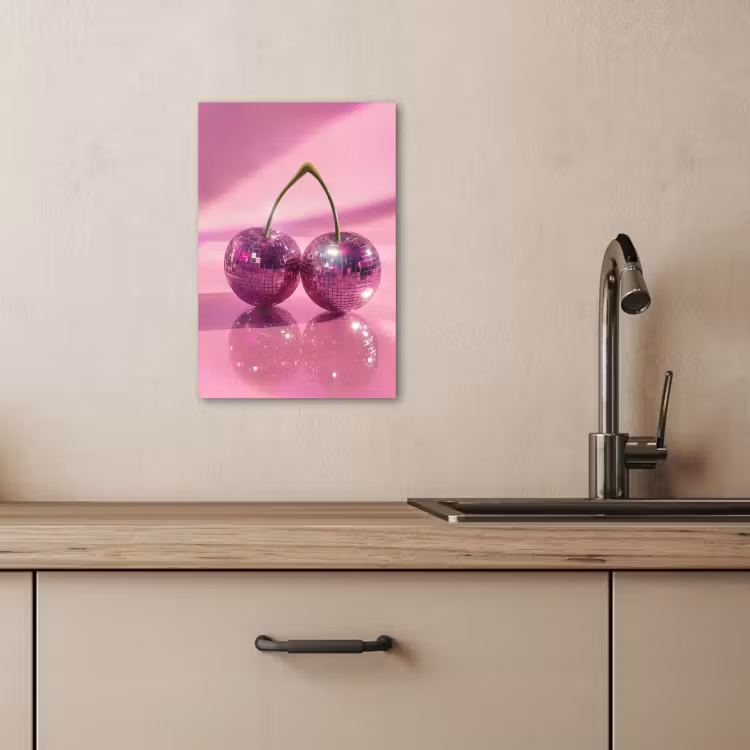 Leinwandbilder - Glitzer - Discokugel - Rosa - Kirsche — 5