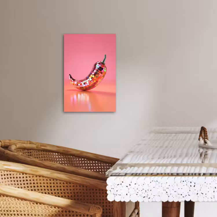 Leinwandbilder - Paprika - Disco - Rot - Glitzer — 5