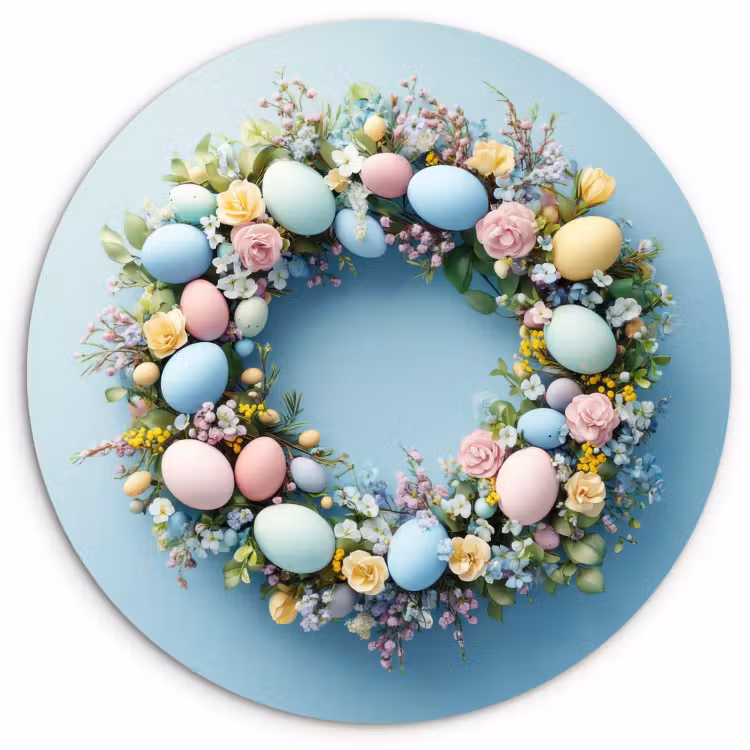 Runde Bilder - Kranz - Eier - Blumen — 4