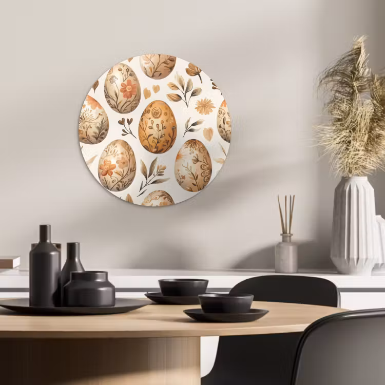 Runde Bilder - Ostereier - Braun - Blumen — 3