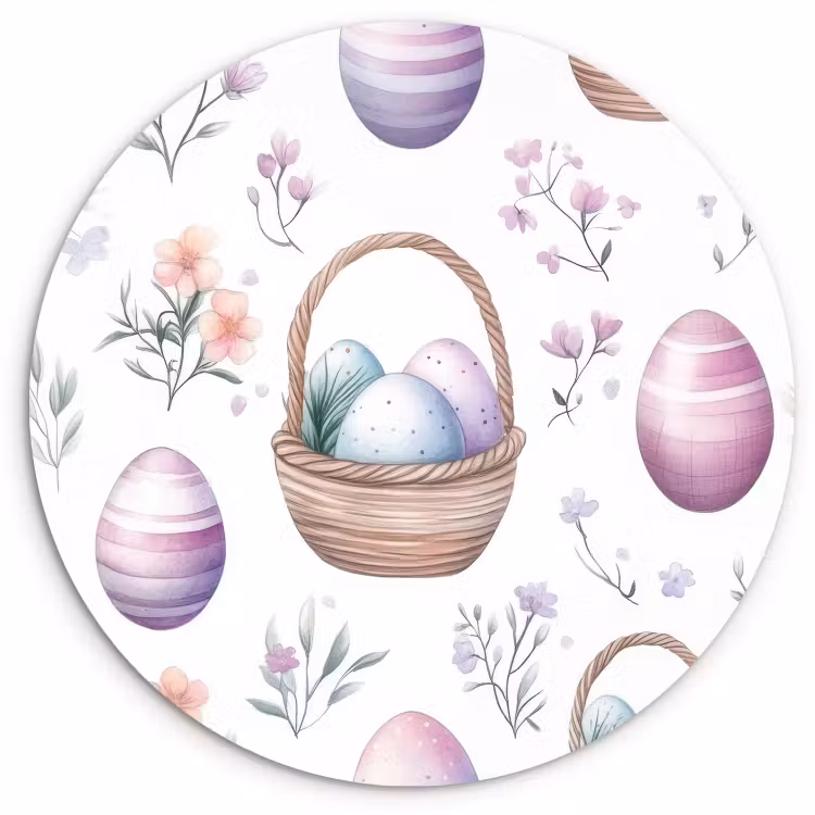 Runde Bilder - Blumen - Ostereier - Muster — 1