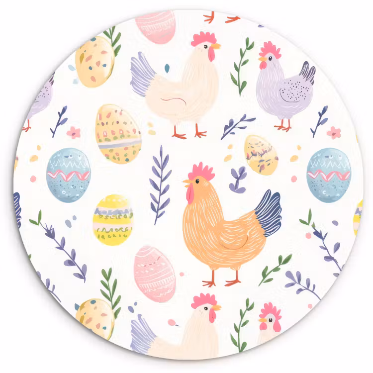 Runde Bilder - Muster - Huhn - Ostereier — 3
