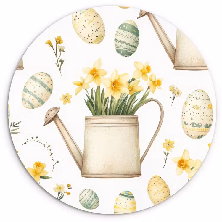 Runde Bilder - Gießkanne - Blumen - Eier — 1