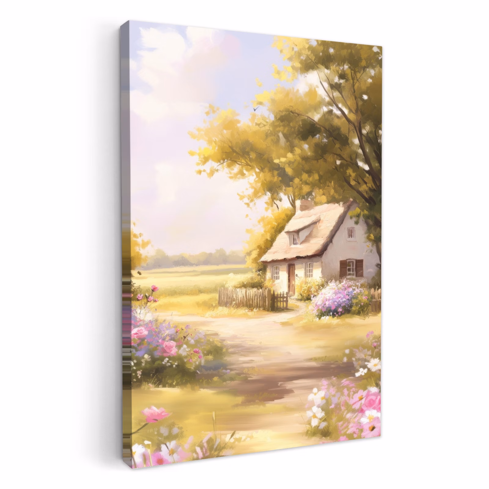 Leinwandbilder - Landhaus - Holz - Blumen — 1
