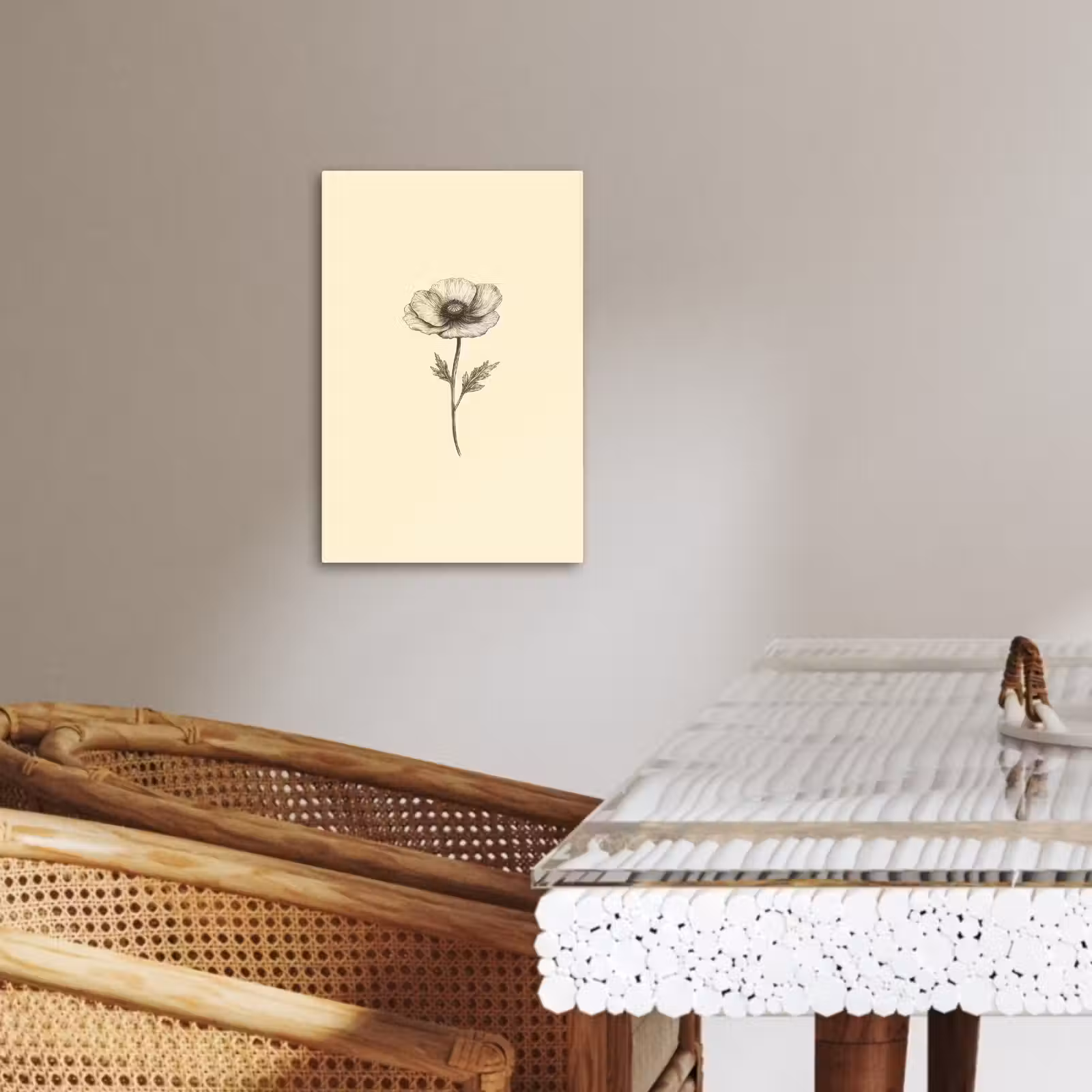 Leinwandbilder - Mohn - Illustration - Schwarz — 1