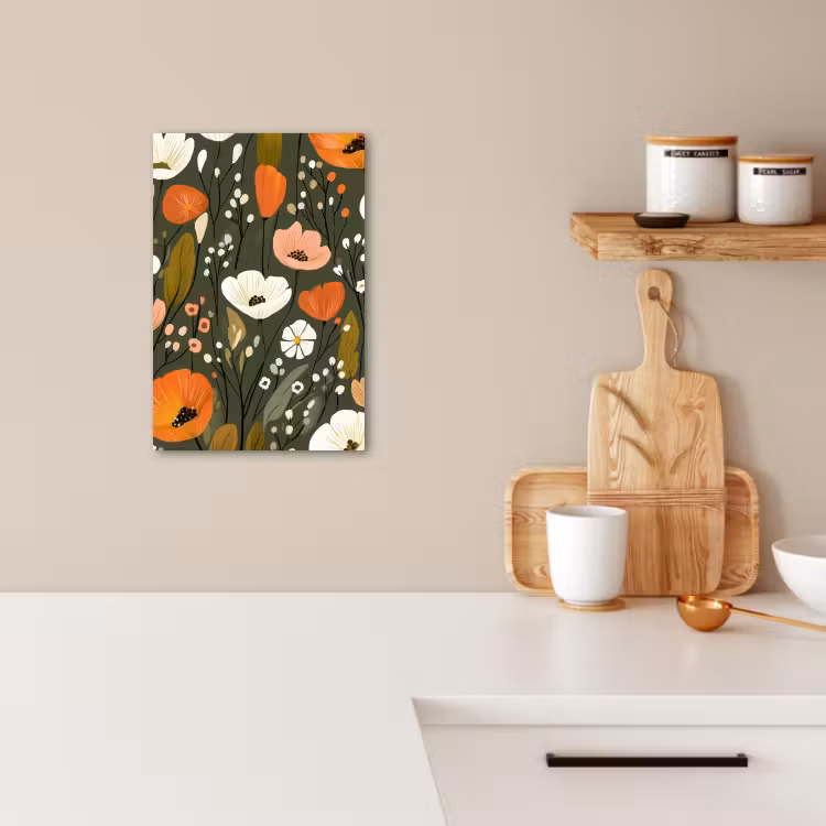 Leinwandbilder - Blumen - Illustration - Grün — 1