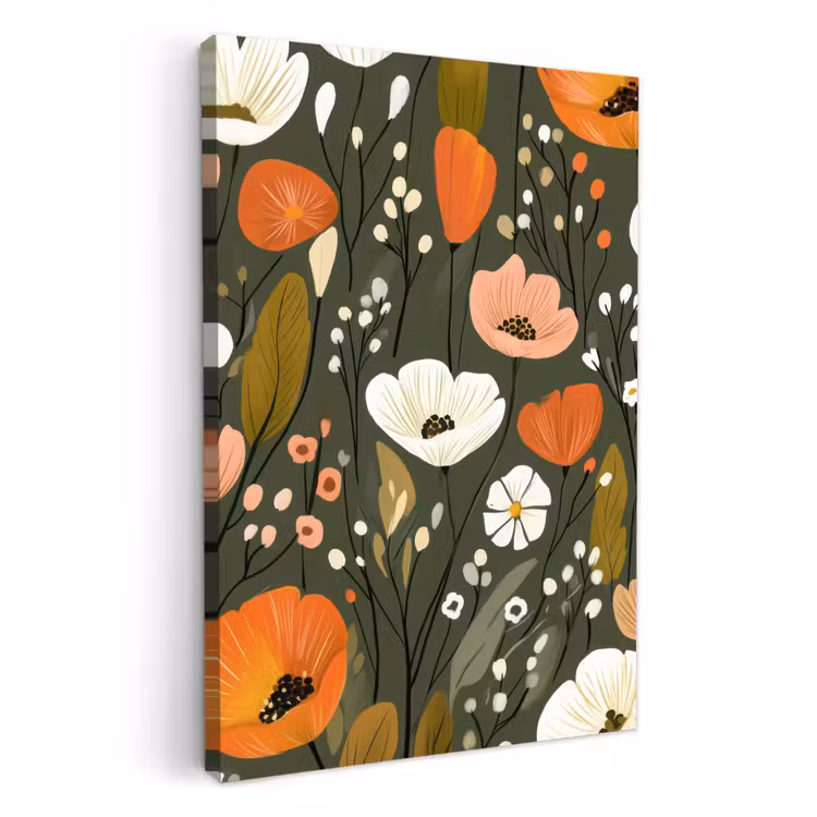 Leinwandbilder - Blumen - Illustration - Grün — 2