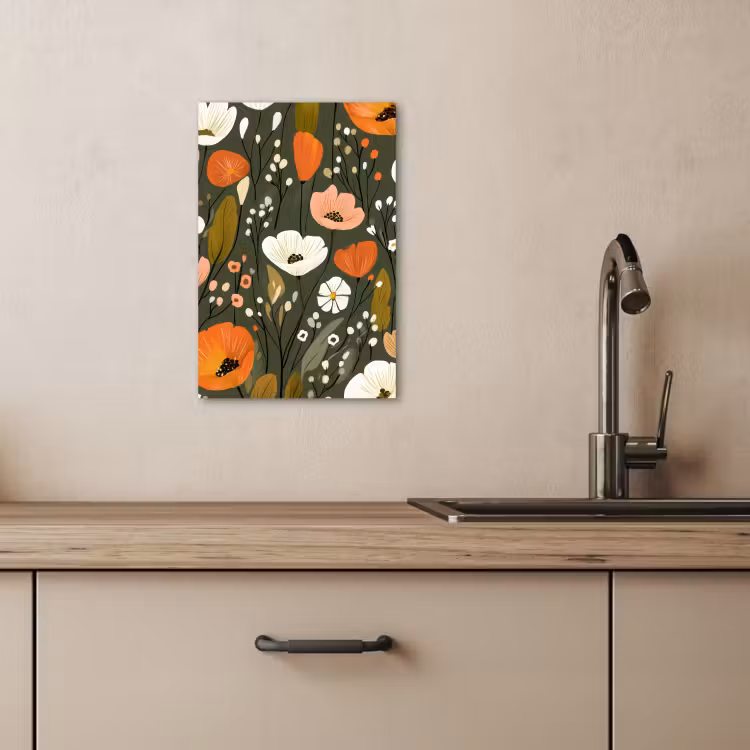 Leinwandbilder - Blumen - Illustration - Grün — 4