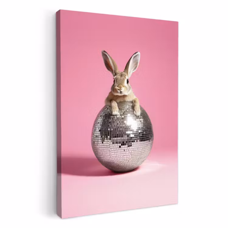 KitchenYeah - Küche - Leinwand - Hase - Schleife -Diskokugel — 1