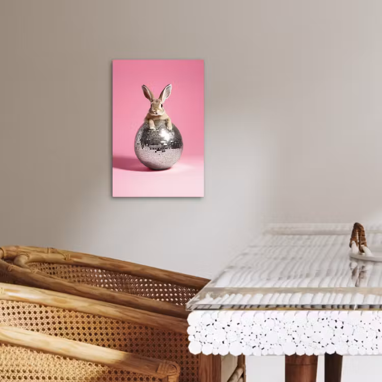 KitchenYeah - Küche - Leinwand - Hase - Schleife -Diskokugel — 3