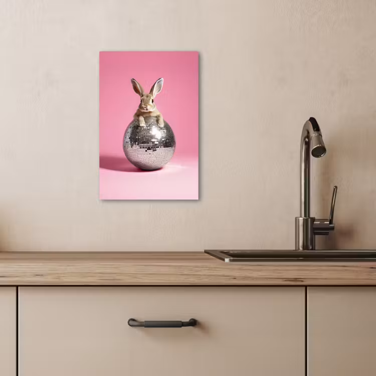 KitchenYeah - Küche - Leinwand - Hase - Schleife -Diskokugel — 4