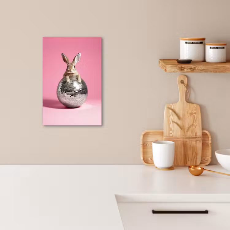 KitchenYeah - Küche - Leinwand - Hase - Schleife -Diskokugel — 5