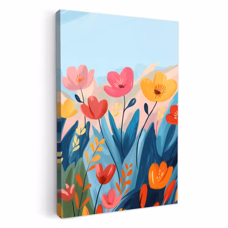 Leinwandbilder - Illustration - Blumen - Farbenfroh — 3