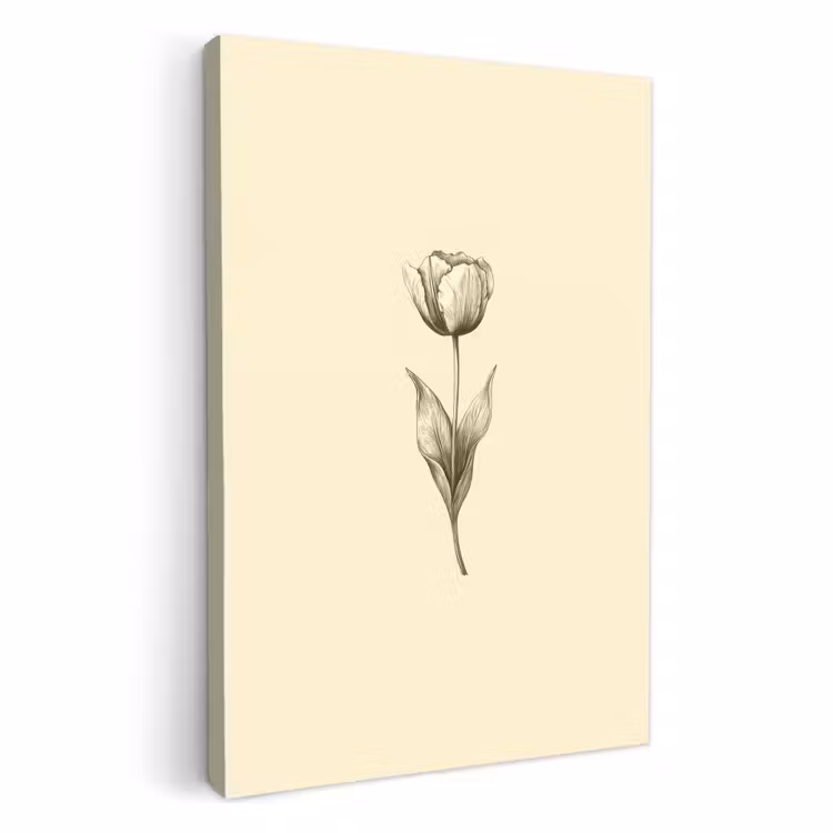 Leinwandbilder - Illustration - Tulpe - Schwarz — 2