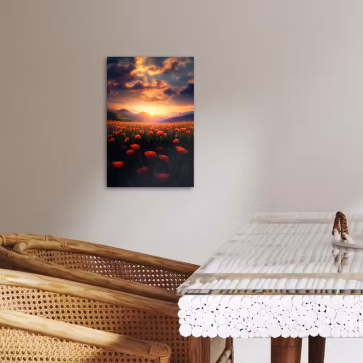Leinwandbilder - Landschaft - Sonnenuntergang - Blumenfeld — 3