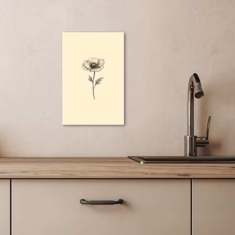 Leinwandbilder - Mohn - Illustration - Schwarz — 5