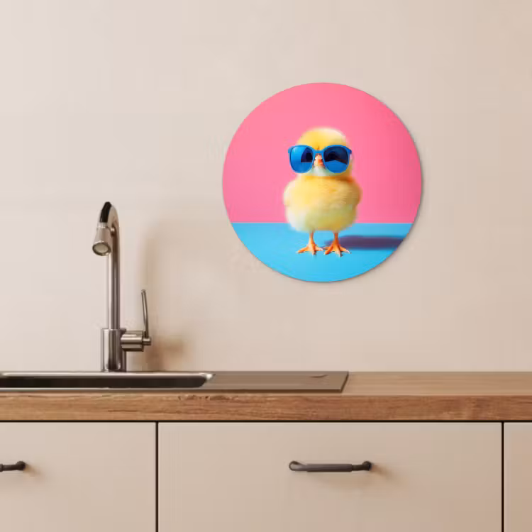Runde Bilder - Chick - Sonnenbrille - Blau — 1