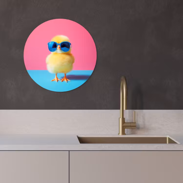 Runde Bilder - Chick - Sonnenbrille - Blau — 2