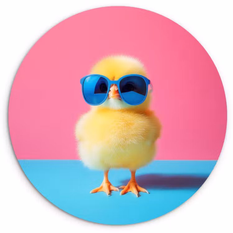 Runde Bilder - Chick - Sonnenbrille - Blau — 3