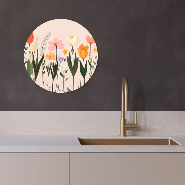 Runde Bilder - Pastelltöne - Blumen - Illustration — 2