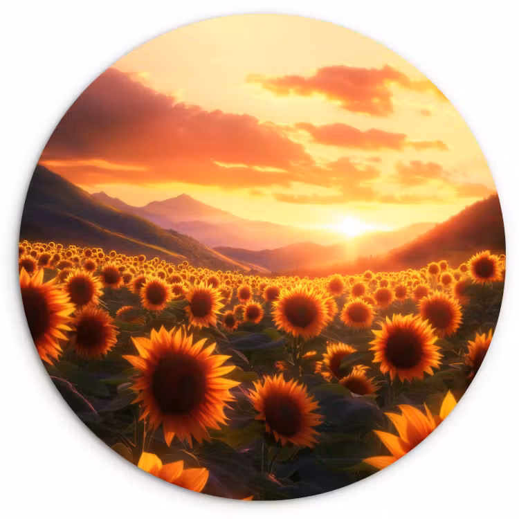 Runde Bilder - Sonnenblumen - Sonnenuntergang - Landschaft — 2