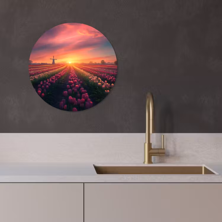 Runde Bilder - Windmühle - Sonnenuntergang - Landschaft — 3