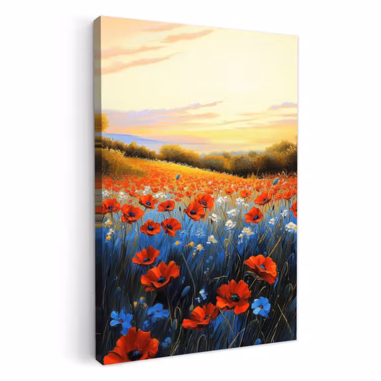 Leinwandbilder - Mohn - Blumenfeld - Farbenfroh — 1