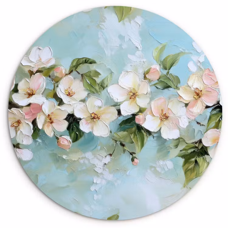 Runde Bilder - Blossom - Blätter - Hellblau — 2